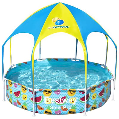 Bestway My First Frame Pool - Zwembad met zonnescherm - Kinder Zwembad - 244cm - Rond zwembad