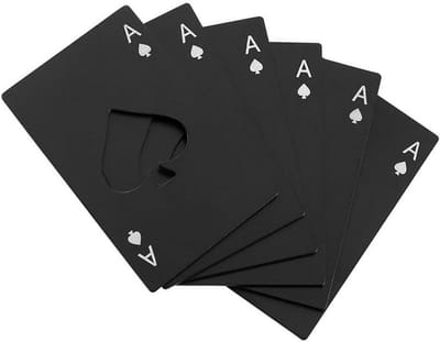 Dailygoods - Wijnflesopener Roestvrij Staal - Creditcardformaat 6 Stuks