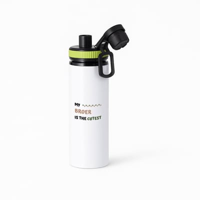 Hacebo® - my broer is the cutest waterfles met draaidop groen - Broer - schattige broer - verjaardagscadeau - verjaardag - cadeau - cadeautje voor broer - broer artikelen - kado - geschenk - gift - water fles - 850ML