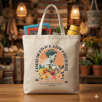 Tote bag Premium Be a Strong Woman - Tote Bag - 100% Biologisch Katoen - Stevige Shopper - 300 GSM