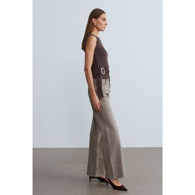 Gestrikte Geribde Mouwloze Blouse