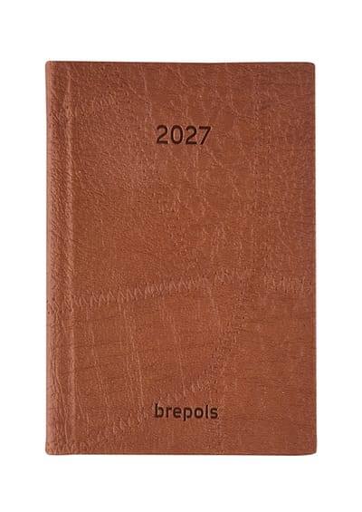 Brepols agenda 2027 - DELTA [0.834] - LUCCA - Zakagenda - 1 week op 2 pagina's - Weekoverzicht - Bruin - 8.1 x 12 cm/Klein formaat!!