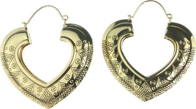 Behave - Oorbellen - Hartvormige oorringen goudkleur sierlijk - 5,8 cm