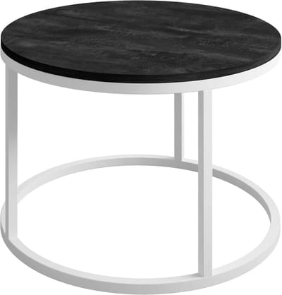 Ronde Salontafel CIRI Wit en Donker Beton - 60x60x42 cm