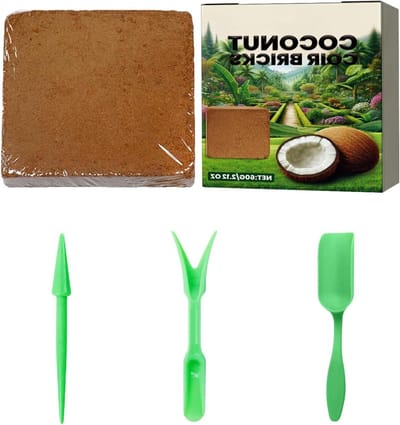 Planten Aarde Blok - Kweekmedium Kokos - Tuinieren Buiten - Vochtvasthoudend - 10 x 10 cm - Bruin