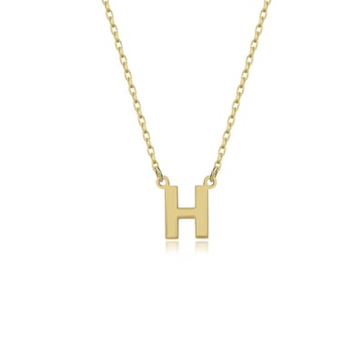 Letter H Initial Gold Plated Ketting Zilver (925 sterling) Trendy Minimalistisch Combi Bedel Goudkleurig Dames Meisje | Cadeau Voor Vrouw