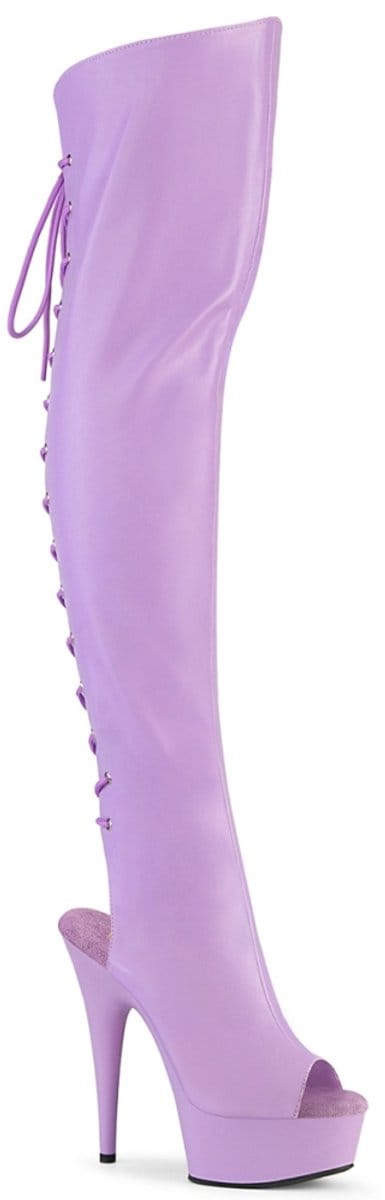 Pleaser - DELIGHT-3019 Plateau Laarzen - US 5 - 35 Shoes - Paars
