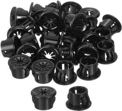 28 Stuks Zwarte Snap Bus Grommet met Slot voor Kabelbeheer, Rond Nylon Grommet voor 12mm Gaten en Kabeldoorvoer