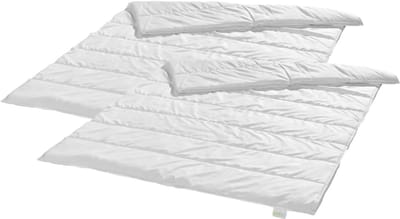 Bodyprotect ECOLine set van 2 dekbedden 135 x 200 cm, 4-seizoenen dekbedden, beddengoed van 100% microvezel, wasbaar, geschikt voor mensen met een allergie, dekbed, wit