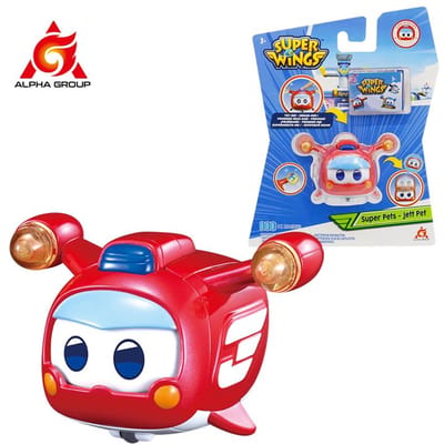 Super Wings Super Pet-Tino Huisdier Dinosaurus Met Fonkelend Licht Schuifgezicht om Emotie te Veranderen Stapelbare Actiefiguren Kind Speelgoed Cadeau