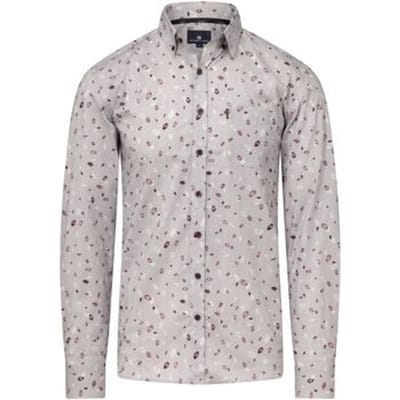 State Of Art Overhemd Print Grijs - Maat M - Heren - Overhemden Casual