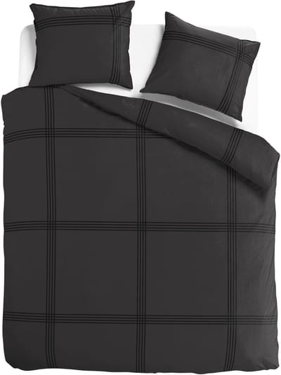 totaalBED Dekbedovertrek ELI Antraciet - 140x200/220 cm - 100% katoensatijn - incl. instopstrook