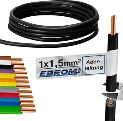 Aderleiding PVC - Enkele Draad Stijf - 1,5 mm² - Verkrijgbaar in Diverse Lengtes van 10 tot 100 Meter - Ideaal voor Installatie en Bedrading