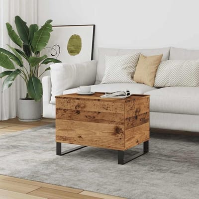 Salontafel - Bijzettafel houten - Woonkamer inrichten - Duurzaam technisch hout - 60 x 44.5 x 45 cm - Antiek hout