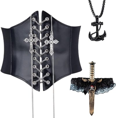 Dailygoods- Corset Dames - Brede Riem - Elastische Tailleband - Kostuumaccessoire - Halloween/Cosplay - Hoogwaardig PU - Riemhoogte 11,5 cm