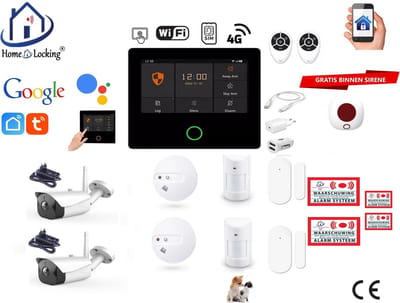 Draadloos alarmsysteem voor woning/camper/boot/caravan werkt met wifi en sim kaart en met spraakgestuurde apps. (Nederlands of Frans stem en tekst) ST01A-47