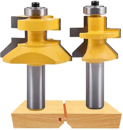 Twee vingerfrezen Geschikt voor pen-en-gatverbindingen, schachtdiameter 1/2 inch, V-groef- en penfrees.