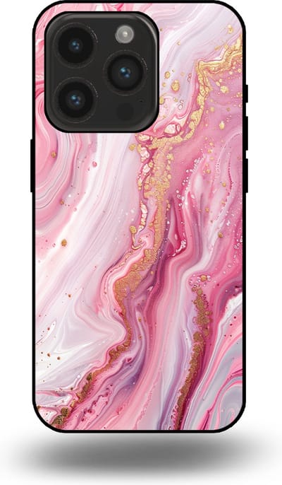 Smartphonica Telefoonhoesje geschikt voor iPhone 14 Pro met marmer opdruk - TPU backcover case marble design - Roze geschikt voor iPhone 14 Pro