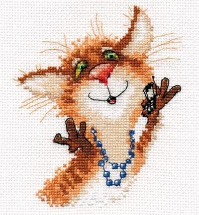 Borduurpakket Kat - Hello-o! - Alisa