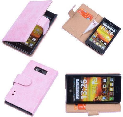 Bestcases Vintage LightPink Book Cover LG Optimus L7 P700