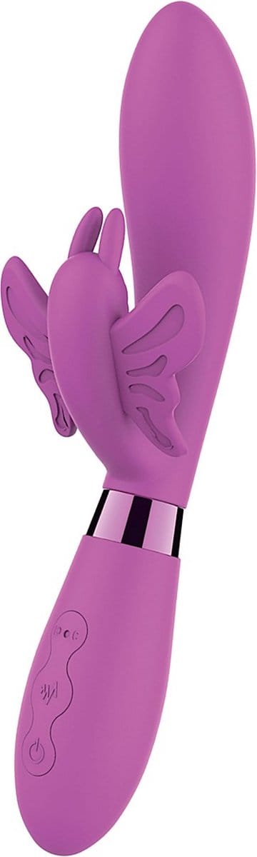 Rabbit Vibrator Silicone met Vibrerende schacht en Kietelende Clitorale Stimulator