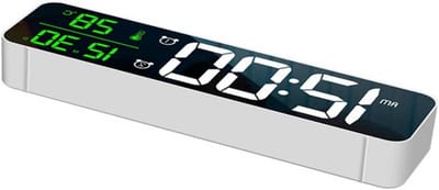 Digitale Alarmklok - Wekker Muziekklok - Wakker Worden - Instelbare Helderheid - 26.5X7CM - Wit
