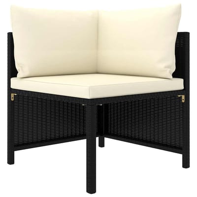vidaXL - 6-delige - Loungeset - met - kussens - poly - rattan - zwart