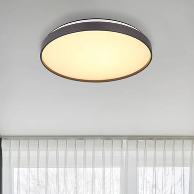 Globo Eclypse plafondlamp, antraciet, Ø 48 cm, acryl/metaal