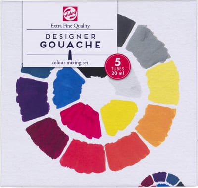Gouache Extra Fijn Mengset plakkaatverf 5x20ml tubes multicolor.