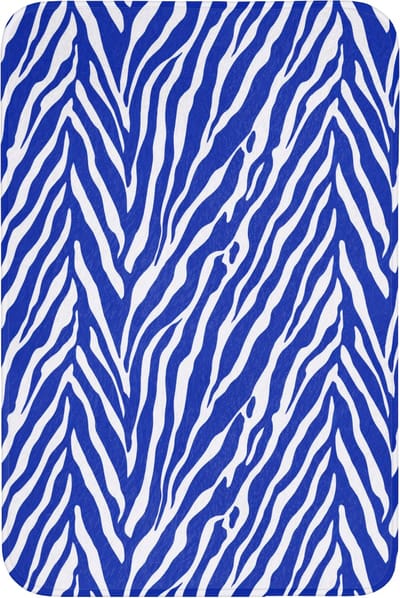 Badmat 60x90 cm - Antislip - Zebra - Patroon - Kobalt - Blauw - Badmatten voor badkamer - Badkamermat - Douchemat - Badkamer mat