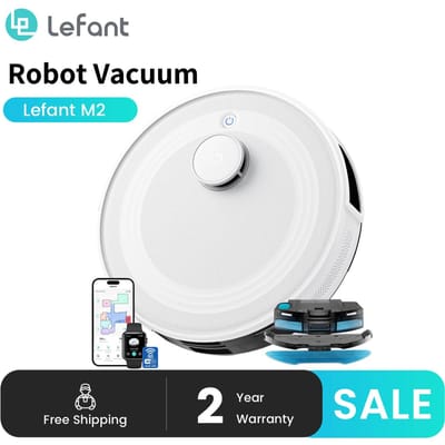 Lefant M2 robotstofzuiger met dweil, 6000 Pa zuigkracht, lasernavigatie, aangepaste reiniging, 240 minuten, APP-bediening / Alexa / 2.4G & 5G WiFi
