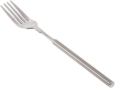 Dailygoods- BBQ Vork - Uitschuifbaar 22-64 cm - Roestvrij Staal - Lichtgewicht - Ideaal voor BBQ/Diner - Lange Handgreep - Grillvork