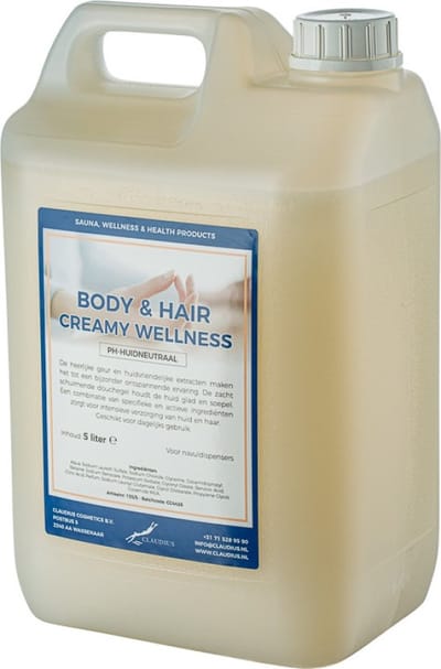 Body & Hair Creamy Wellness 5 Liter - navulling - 2 in 1 voor lichaam en haar.