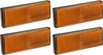Set van 4 Universele Reflectoren 3.46 x 1.26 Inch - Veiligheidsreflectoren voor Motor en Fiets - Verhoog Zichtbaarheid en Veiligheid op de Weg - Plastic Oranje