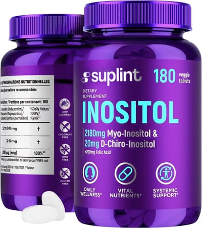 Inositol Complex 180 tabletten - Myo-Inositol - D-Chiro-Inositol - Foliumzuur - PCOS/PMOS - Hormonale balans - Vruchtbaarheid - Zwangerschapswens – Suplint
