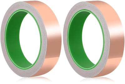 Zelfklevende Koperen Tape 20 mm x 20 m - Dubbelzijdige Geleidende Folie voor Aarding, Soldeerwerk en Slakkenbestrijding