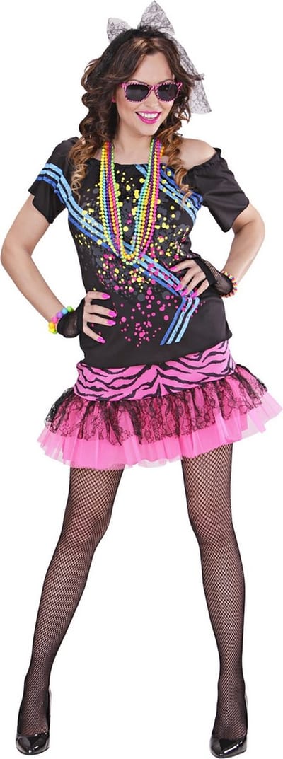 Roze 80s Rock Meisje - Vrouw - XS