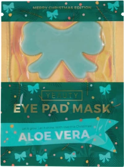 Kerst Yeauty Oogpads - X-Mas Strik Groen | 1 paar Oogmasker - Met hyaluronzuur, aloë vera en vanille-extract