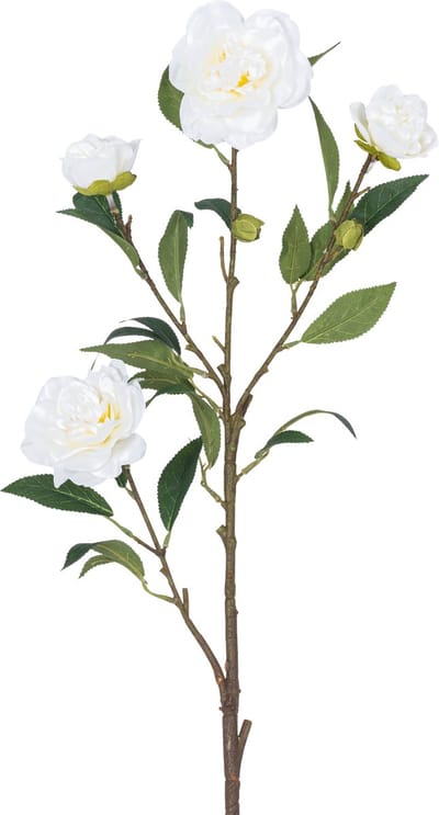 Easyplants | Kunstbloem Camellia 80 cm wit | Zijde | Nepbloemen | wit | Onderhoudsvrij | Kant-en-klaar
