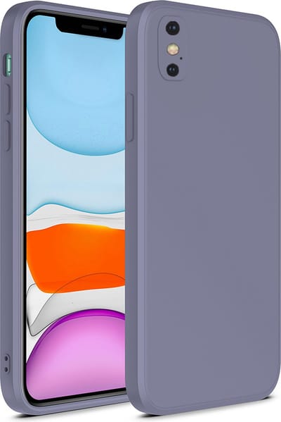 Smartphonica iPhone X/Xs siliconen hoesje met zachte binnenkant - Paars Grijs geschikt voor Apple iPhone X/10;Apple iPhone Xs