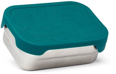 ergobag Lunchdoos Edelstahl-Brotdose Monster Zilverkleurig Groene