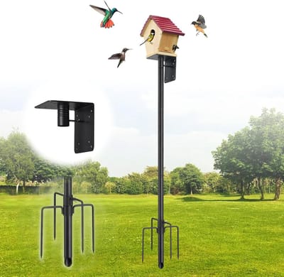 Vogelhuisstandaard - Voederhuis standaard - Buiten ophangen - Verstelbaar met 5 tanden - 180 cm hoog