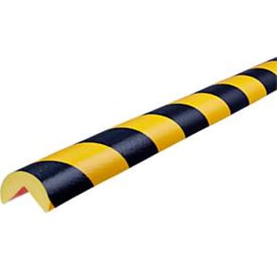 Knuffi® hoekbeschermer type A Verwijderbaar, zelfklevend, herbruikbaar, schokabsorberend, PU schuim, 1 m, -40 °C tot +80 °C, zwart/geel