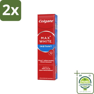 Colgate Tandpasta Max White Optic 75 ml - Voordeelverpakking - 2 stuks - Tandpasta - Witte tanden