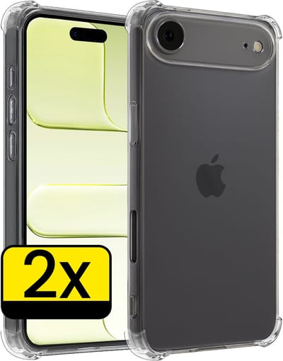 Hoesje - 2 Stuks - Geschikt voor Apple iPhone Air - Sterk & Shockproof - Siliconen Case - Back Cover - Telefoon Hoes Shock Proof - Telefoonhoesjes - Transparant