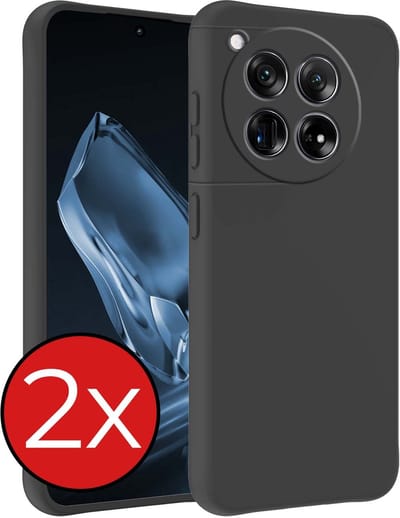 Hoesje - 2 Stuks - Geschikt voor OnePlus 12 - Sterk & Shockproof - Telefoonhoes - Back Cover - Case Siliconen - Telefoon Hoes - Zwart