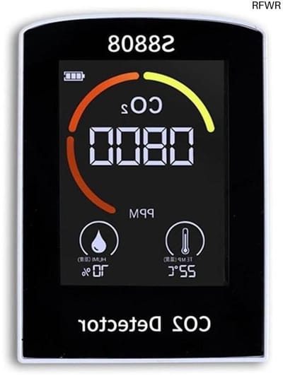 RFWR® Digitale CO2 Meter voor Luchtkwaliteit - Kooldioxide, Temperatuur en Vochtigheid Monitor