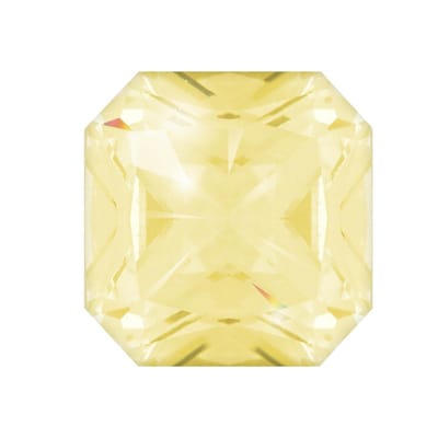 Quiges - Eligo Verwisselbaar Glas geslepen 12 mm Vierkant Zirkonia Licht Geel voor Zilveren Ring - 12 mm - ER12S003