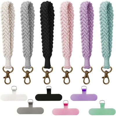 Dailygoods- Polsband Lichtgewicht - Telefoonkoord - Macramé - Anti-verliesketting - Verstelbaar - Modeaccessoire met kleur