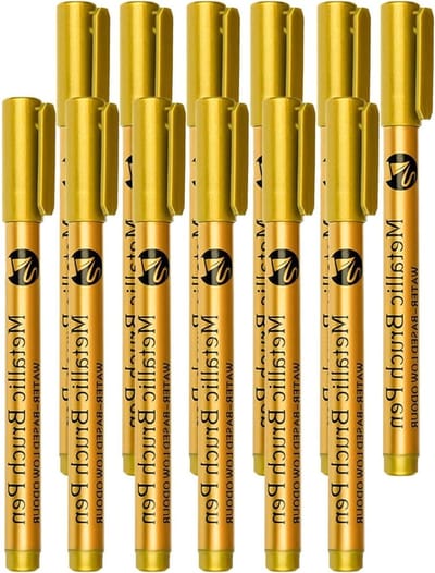 Verfstiften Set - Decoratie Pennen - Objecten Versieren - Sterke Dekking - 12 Stuks - Goud